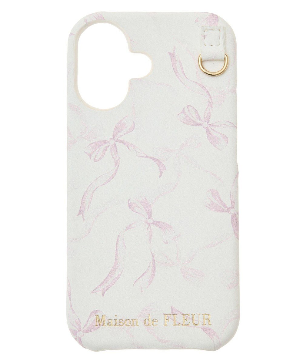 Maison de FLEUR リボンプリントアイフォン16ケース 