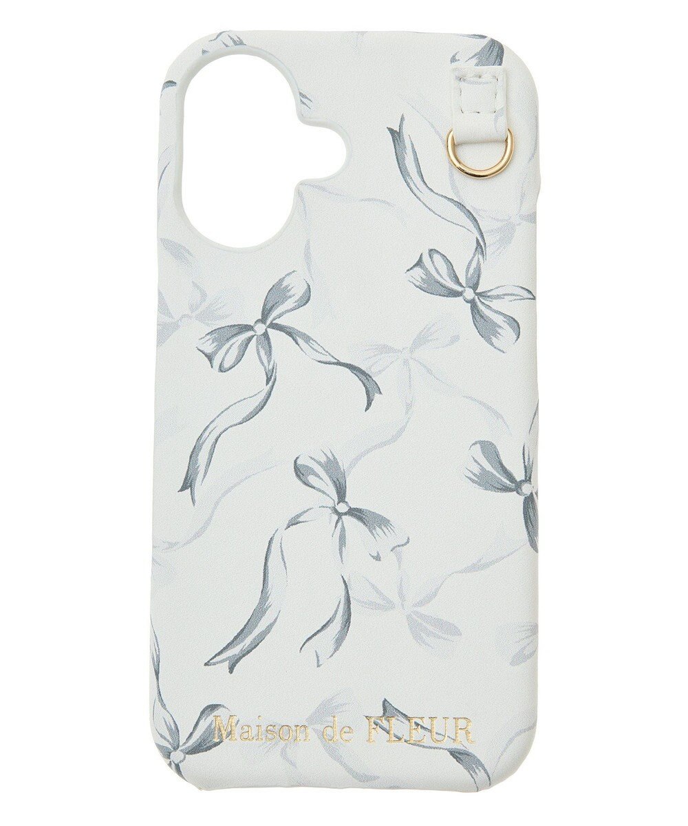 Maison de FLEUR リボンプリントアイフォン16ケース 