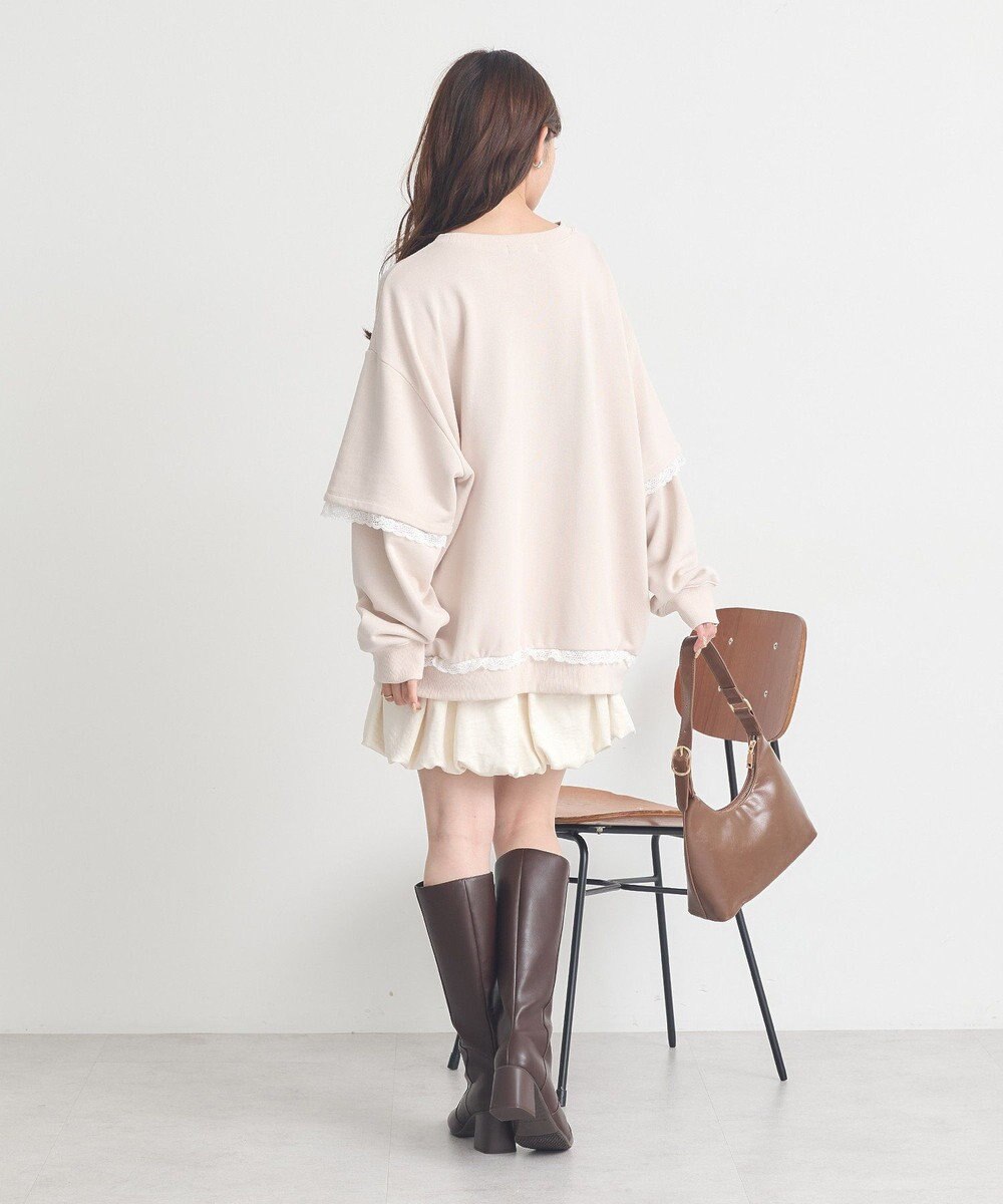 earth music&ecology レーススウェットプルオーバー 