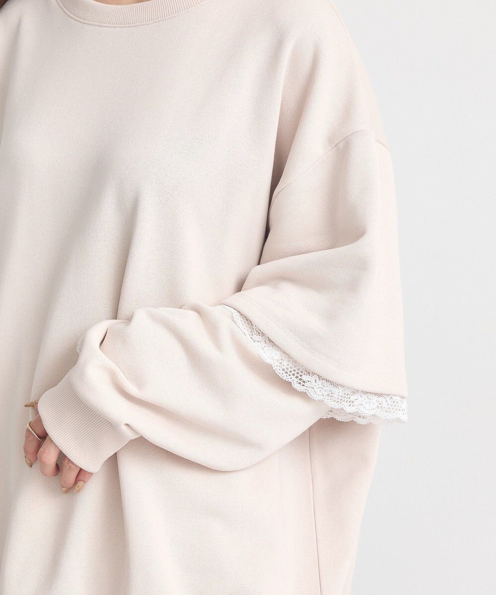 earth music&ecology レーススウェットプルオーバー 