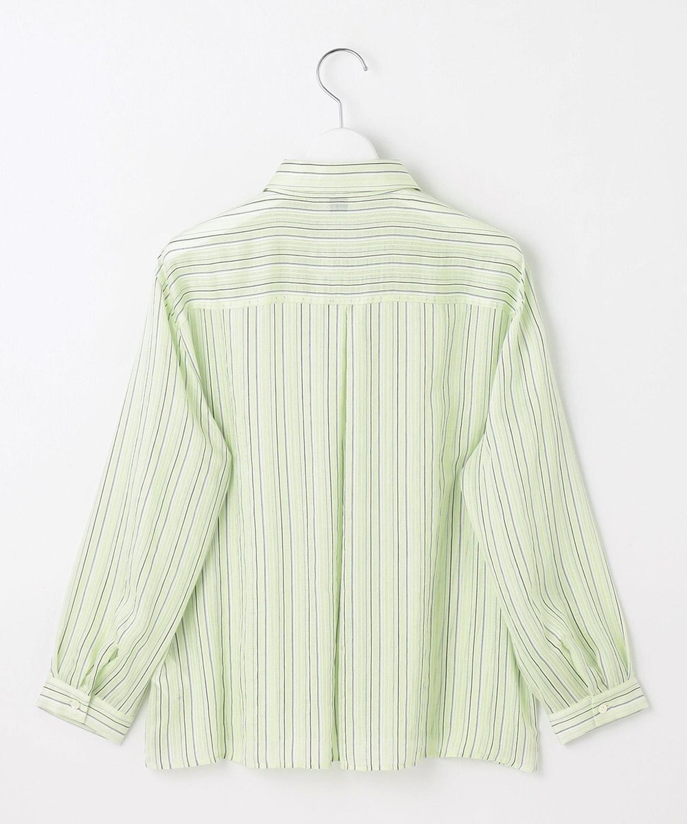 J.PRESS LADIES S 【洗える】ランダムストライプ シアー シャツカラー カットソー 