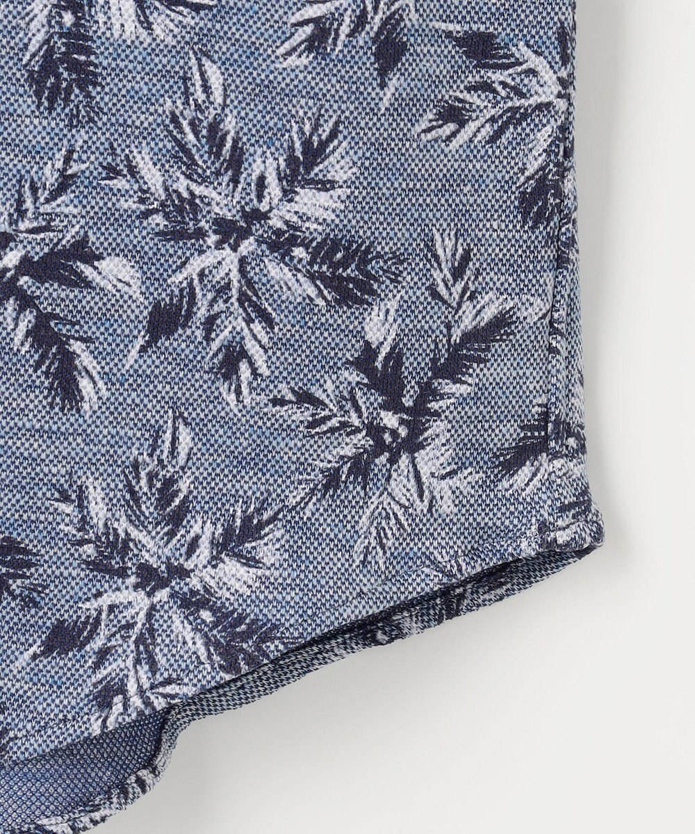 JOSEPH ABBOUD 【吸水速乾/ストレッチ/ノルマンディーリネン】リネンハニカム プリントジャージー シャツ 