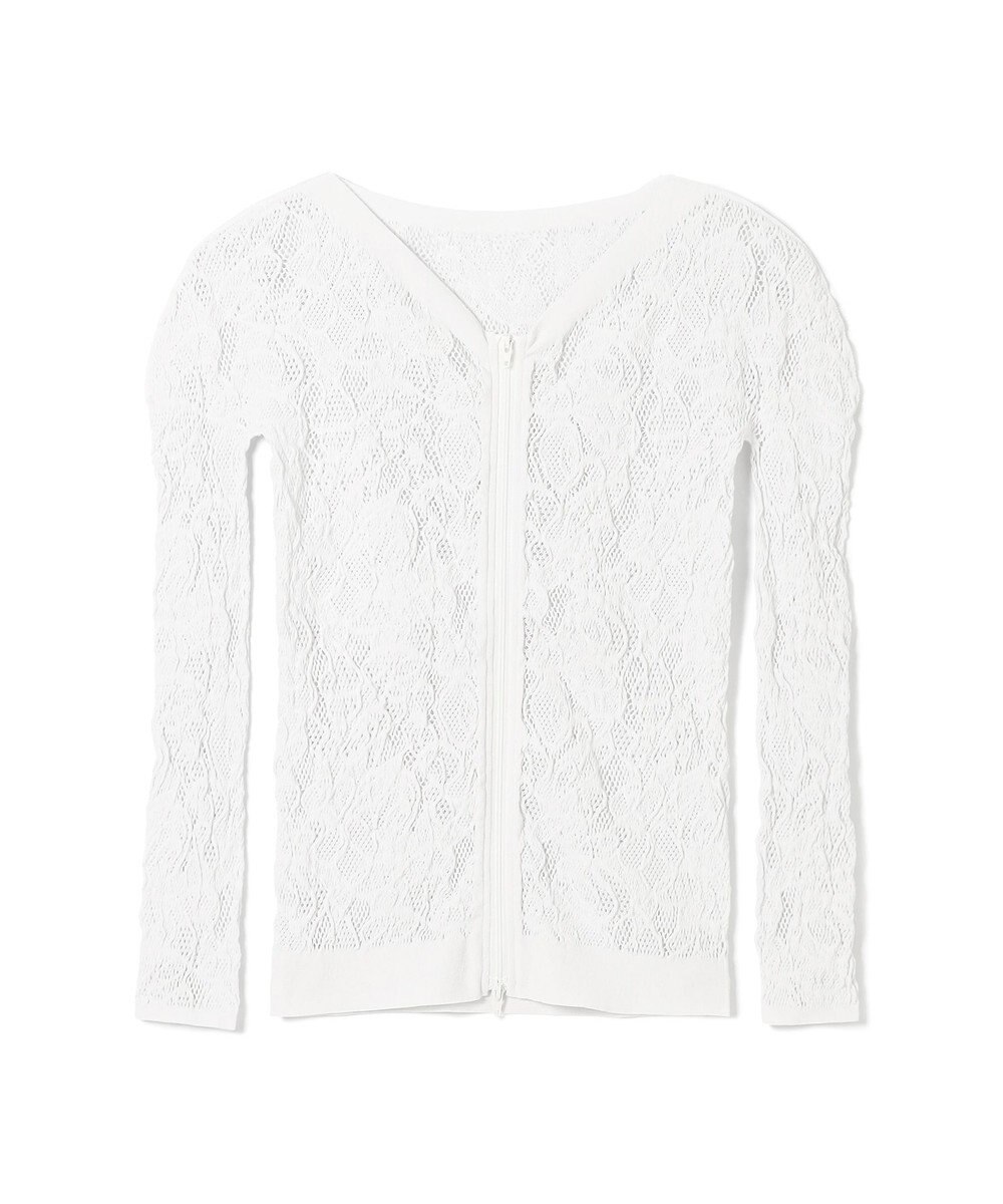 Chacott 【ノーソーイングニット】レーシージップアップニットトップ 