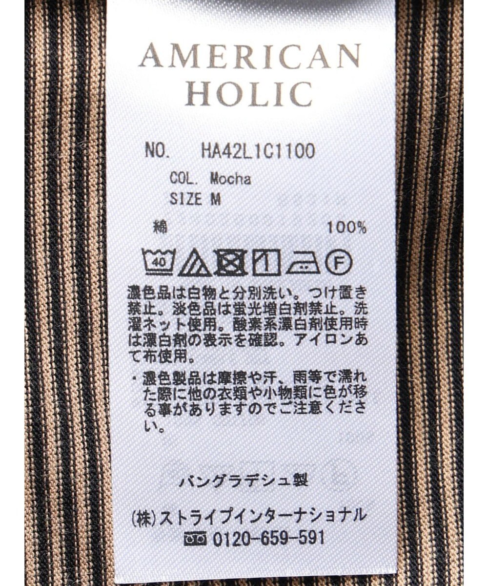 AMERICAN HOLIC 刺繍ロゴボーダープルオーバー 