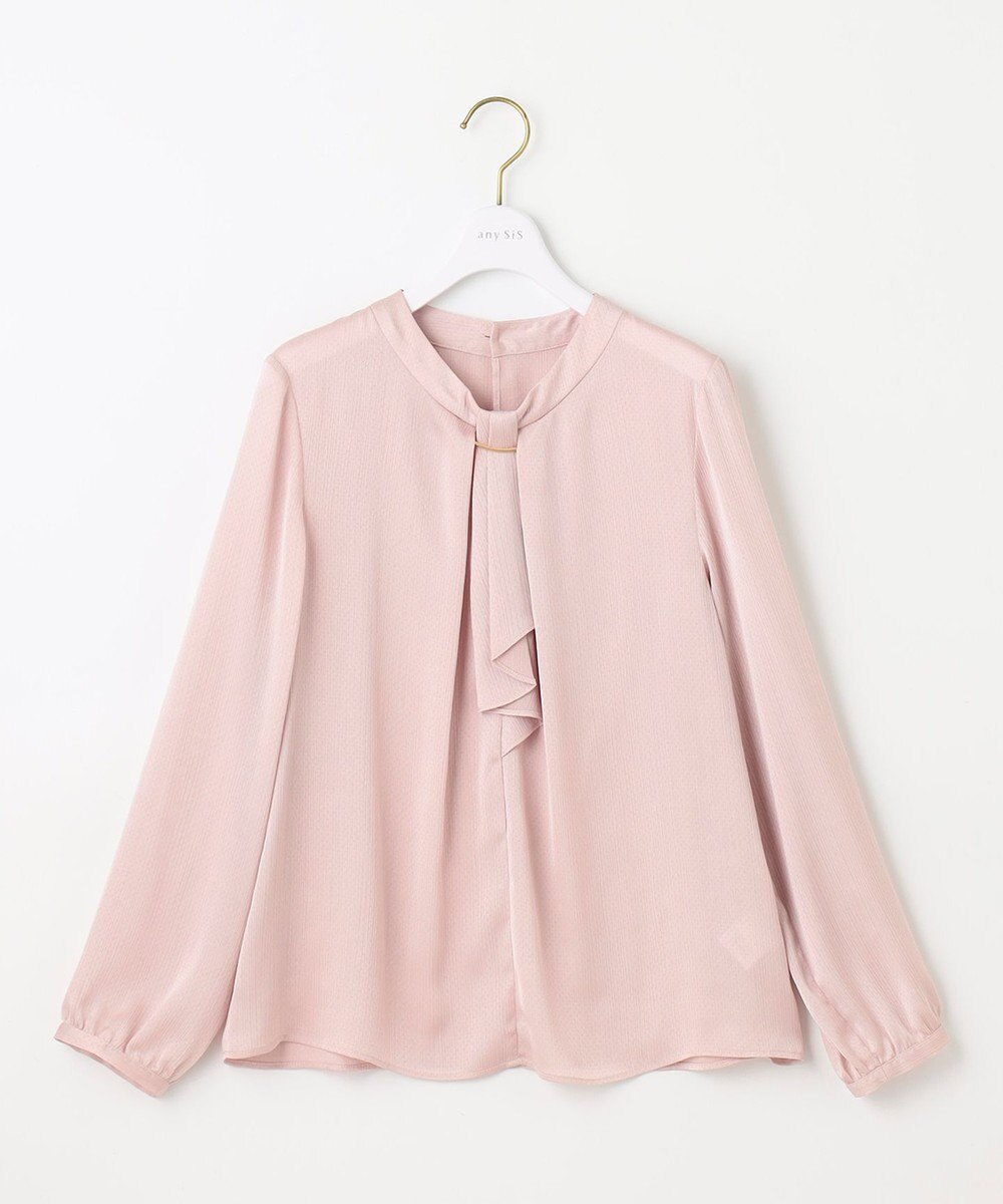 ANY SIS 【洗える】メタルパーツボウタイ ブラウス 長袖 