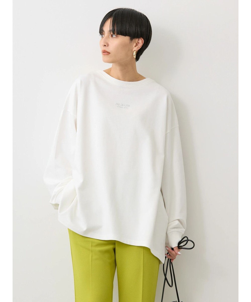 AMERICAN HOLIC 刺繍ロゴミニ裏毛ボートネックチュニック 