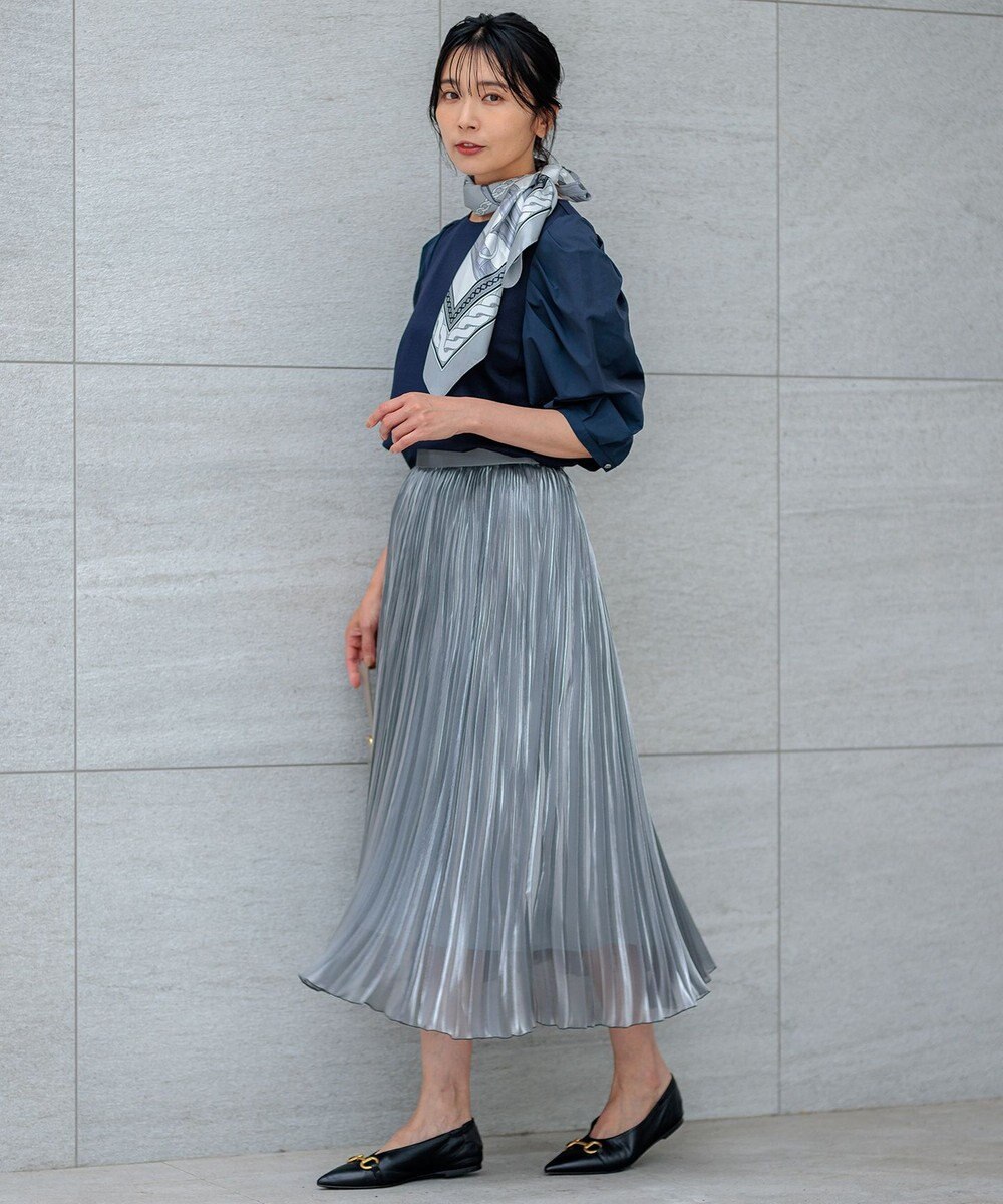 23区 【一部店舗限定】コットンポンチコンビジャージー コクーンスリーブ カットソー 