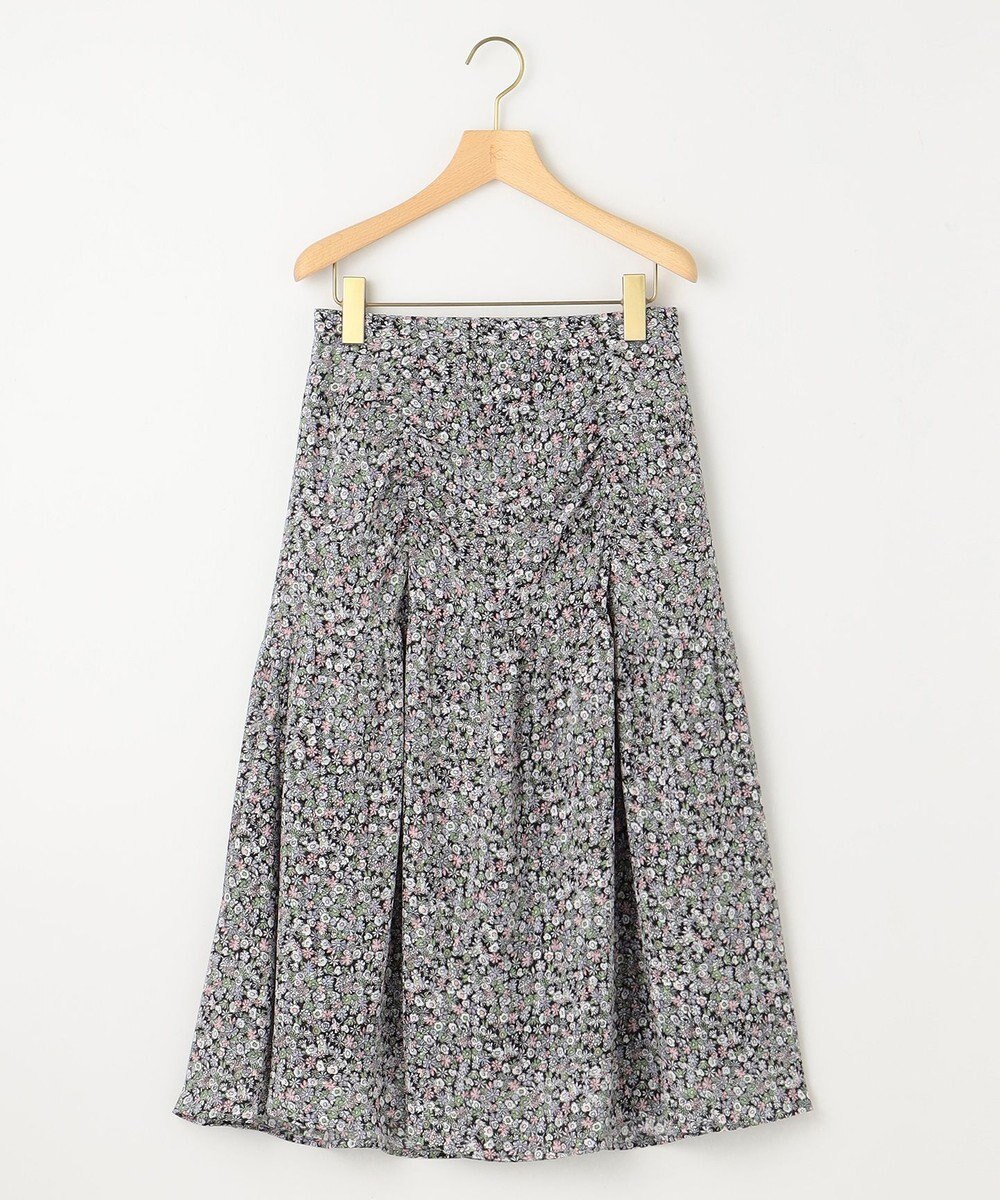 組曲 フラワーレイヤープリント ギャザースカート 