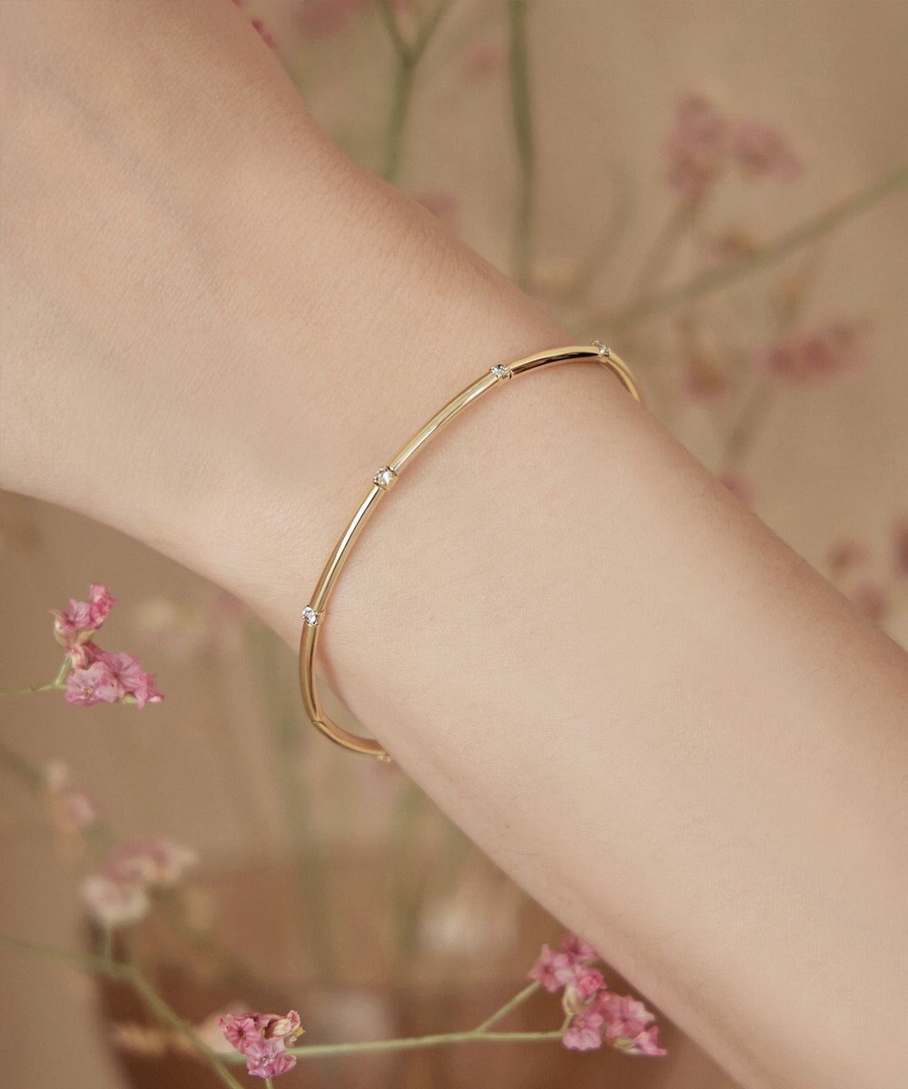 Tiaclasse ストーンワイヤーバングル 