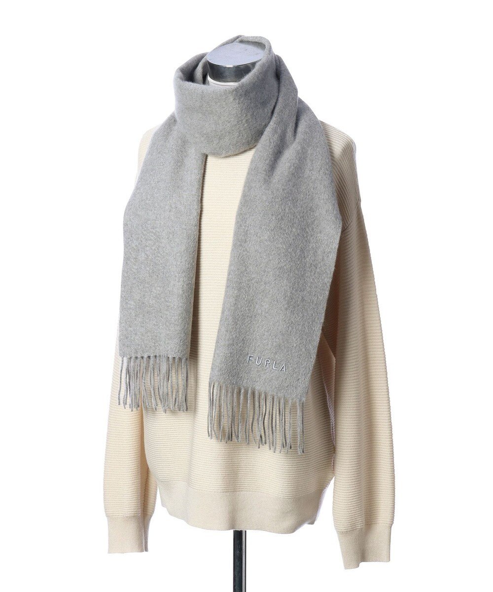 MOONBAT FURLA カシミヤ100%無地マフラー/幅30cm 
