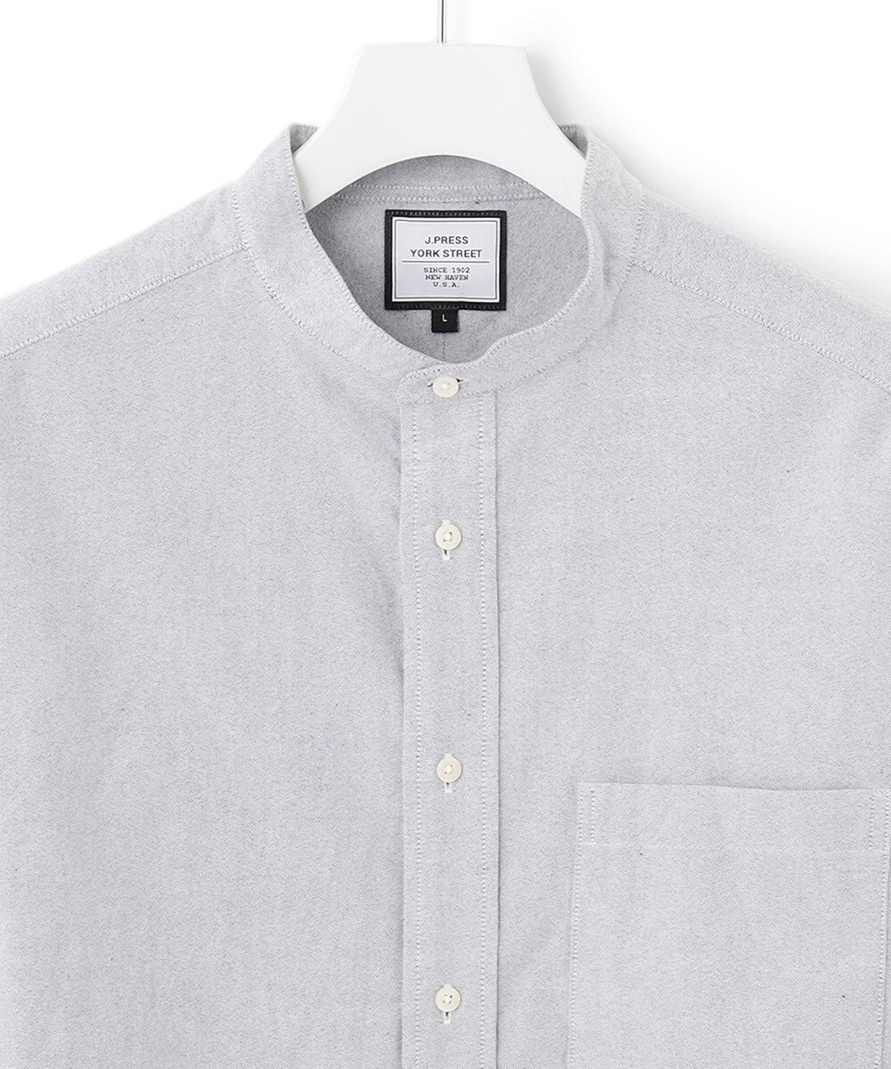 J.PRESS YORK STREET 【UNISEX】起毛オックスフォードシャツ/バンドカラー 