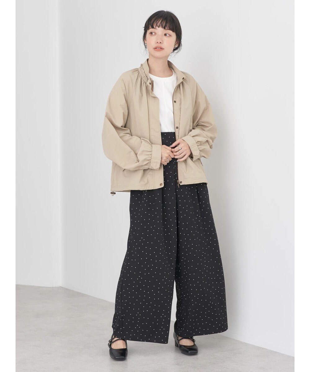 earth music&ecology スタンドフリルミリタリーブルゾン 