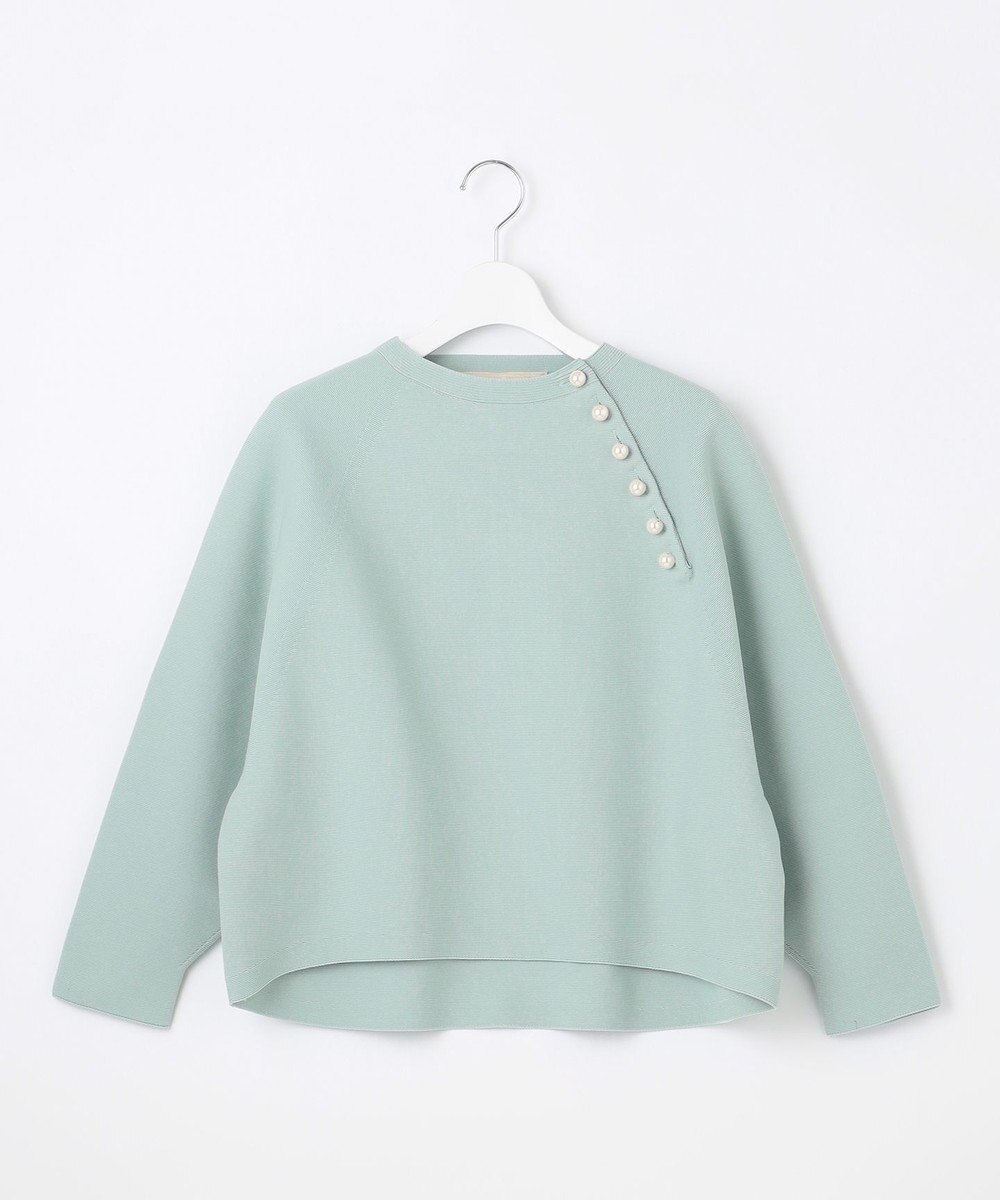 自由区 L ポリエステルホールガーメントラグランボタン ニット 