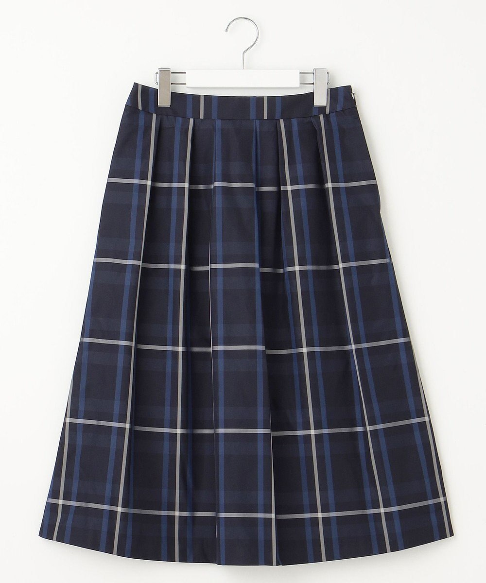 J.PRESS LADIES 【洗える】2/2綾 メモリーチェック タック スカート 