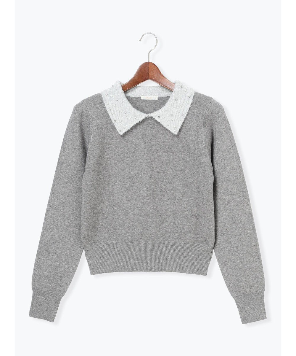 Te chichi ラメフェザーデコラカラーニット 