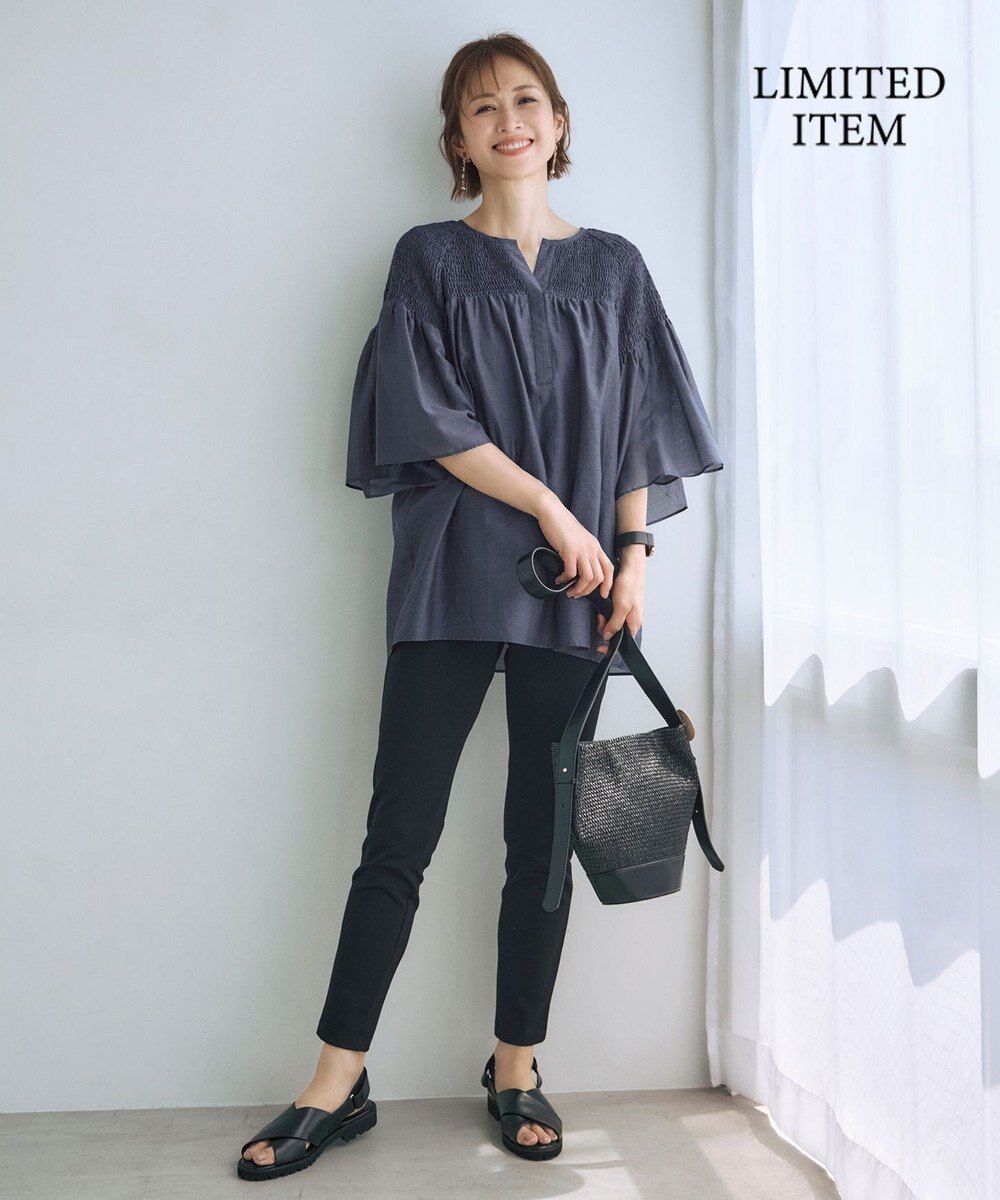 自由区 L 【WEB限定・17号サイズまで展開・洗える】コットンナイロンモクロディー レギンスパンツ 