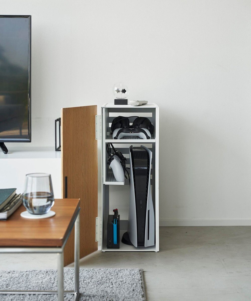 tower ゲーム機収納ラック タワー ホワイト 