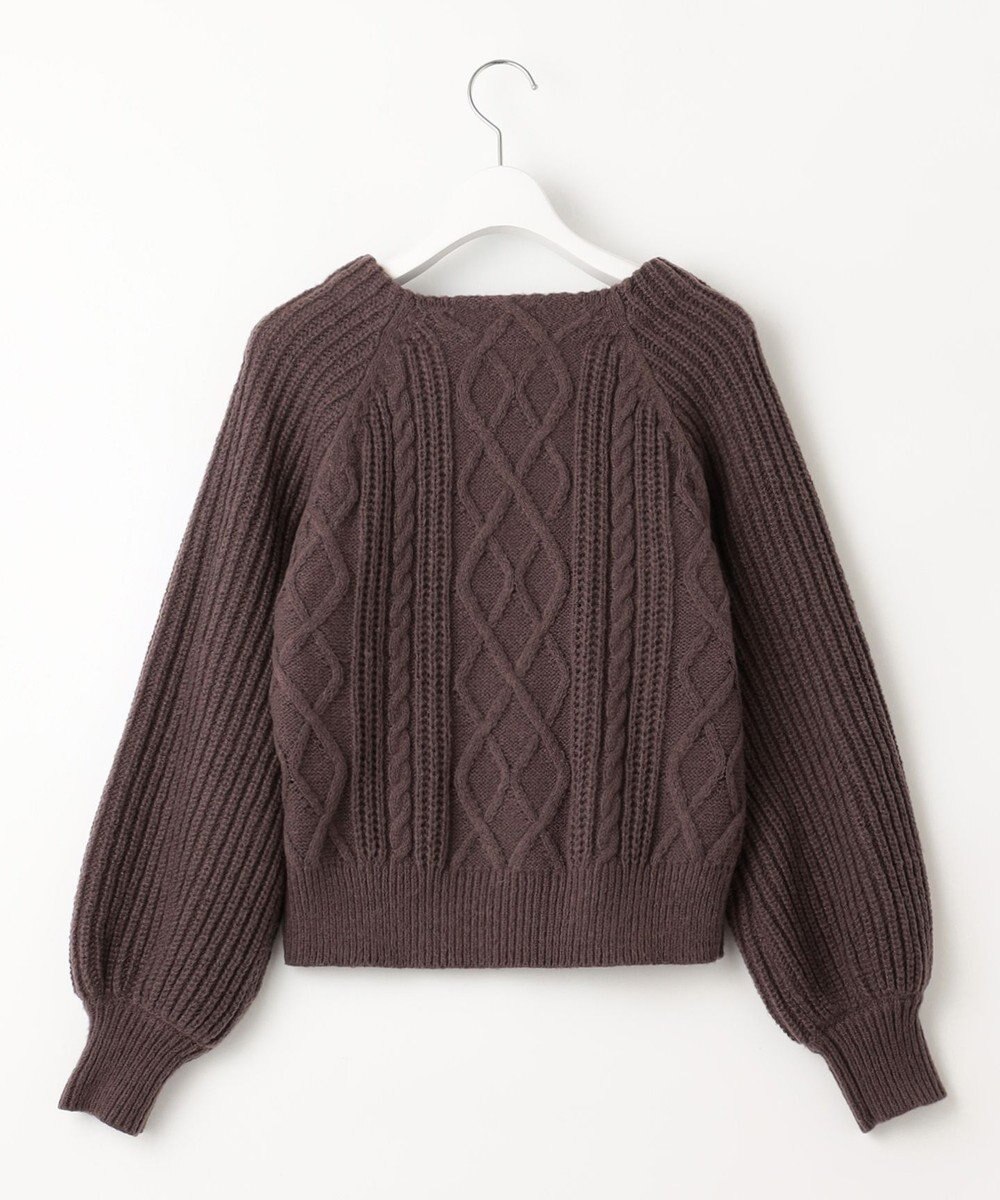 Feroux 【洗える】金釦ケーブル ニット 