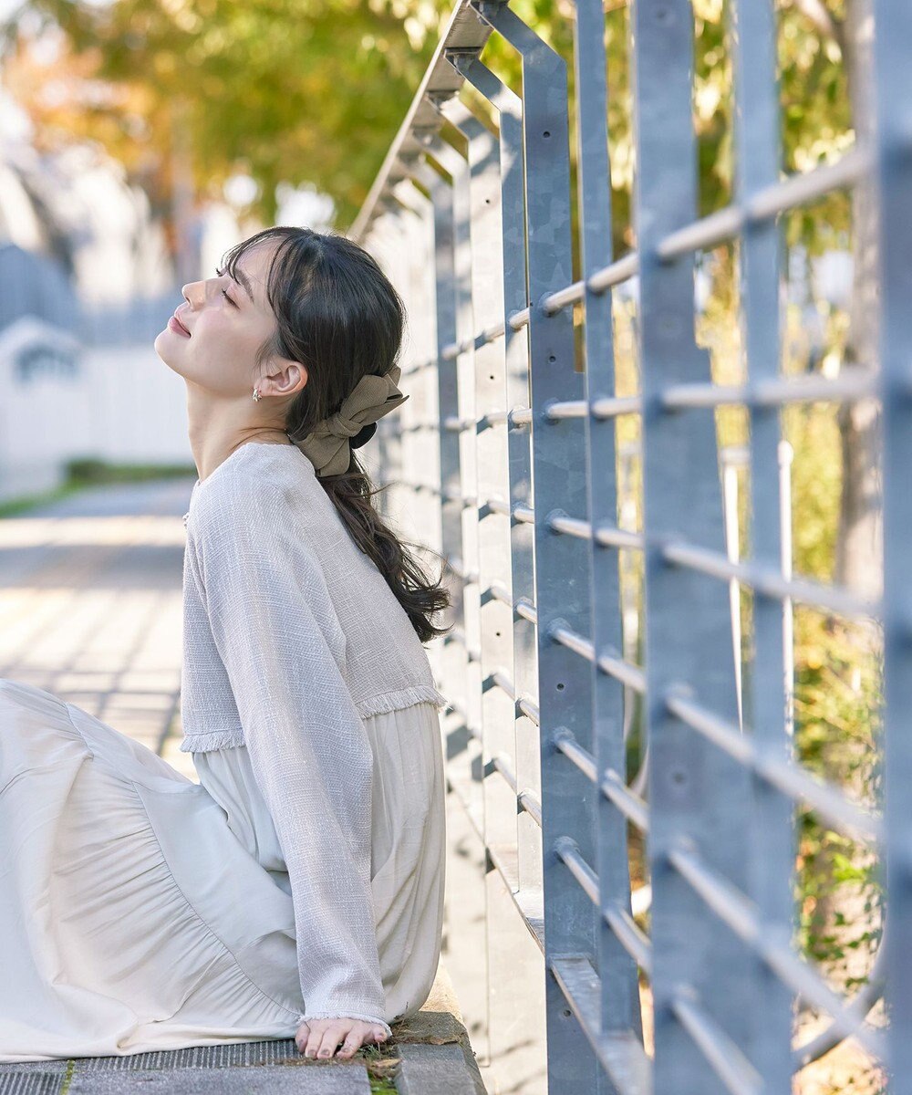 Tiaclasse コーデュロイリボンヘアクリップ 