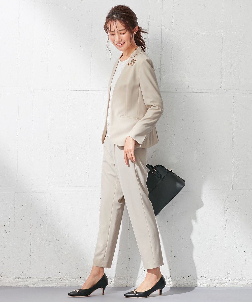 ANY SIS 【セットアップ対応】セレモニーダブルクロス テーパード パンツ 