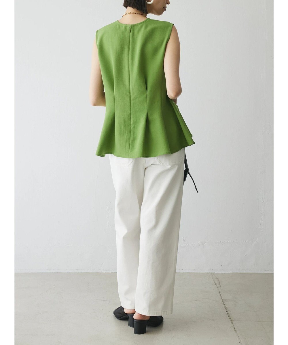 Green Parks AnriettMusee ノースリーブタックペプラムブラウス 