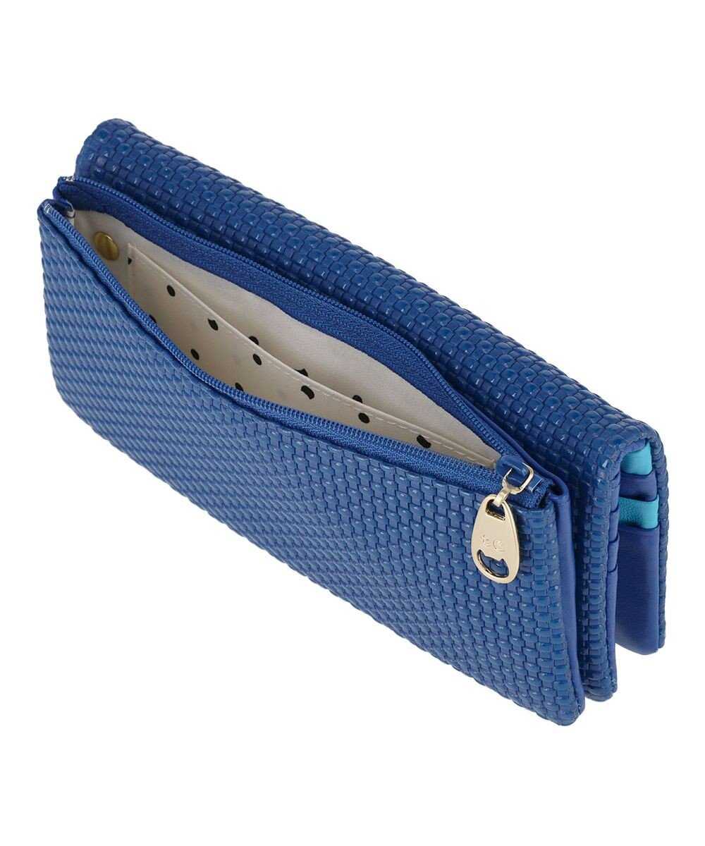 tsumori chisato CARRY エンボスメッシュ かぶせ 長財布 ねこステッチ 