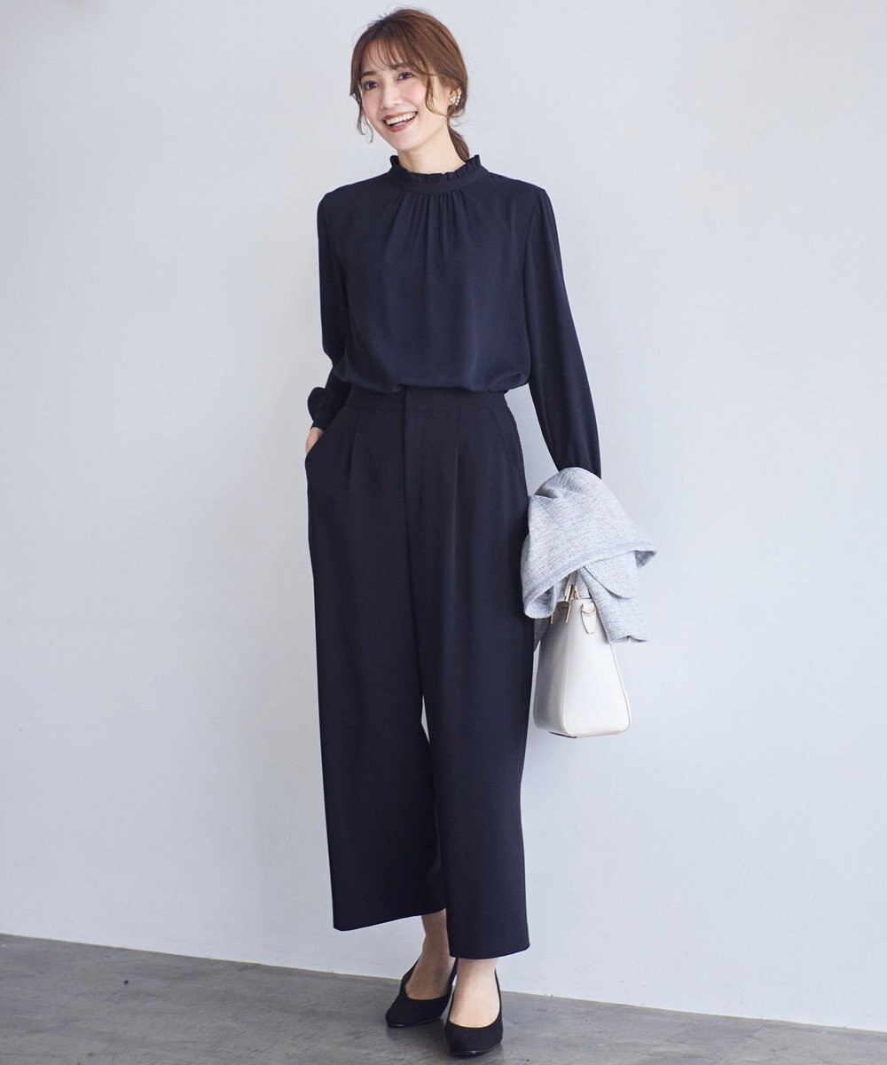 ANY SIS L 【セットアップ対応】セレモニーダブルクロス ワイドパンツ 