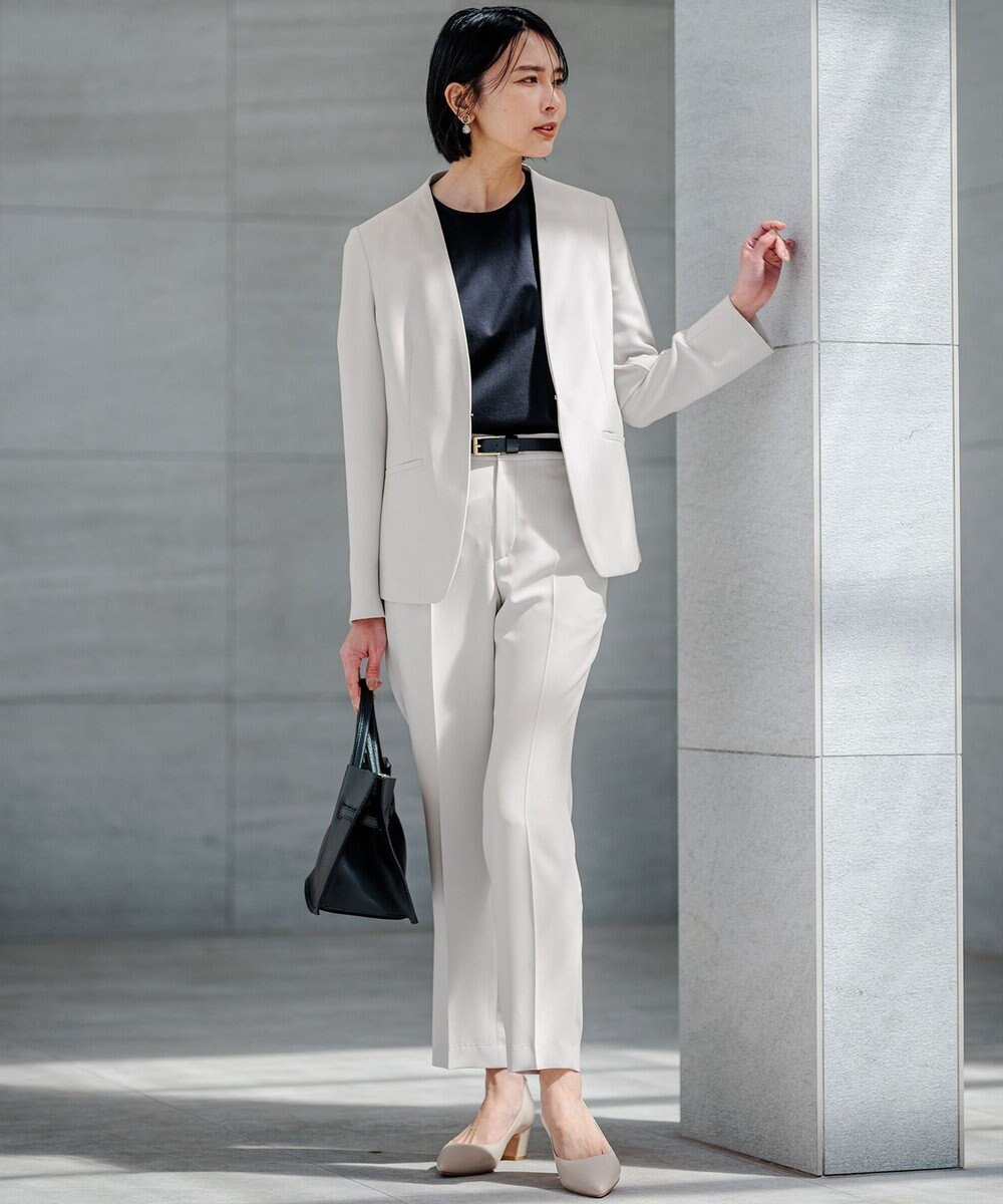 23区 L 【洗える】スムースデザイン タックディテール カットソー 