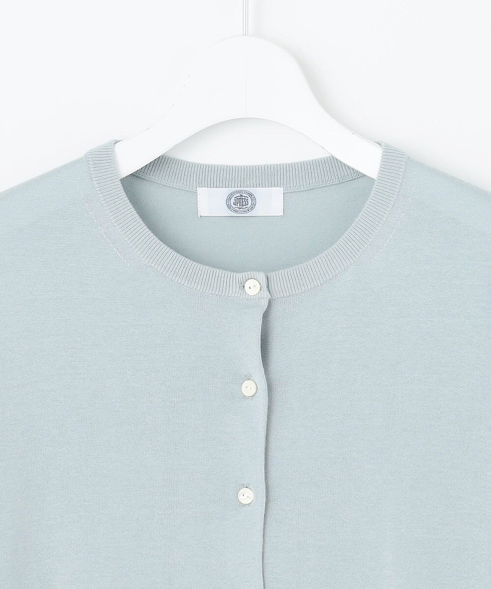 J.PRESS LADIES 【洗える・抗菌防臭】コットンアセテート クルーネック カーディガン 