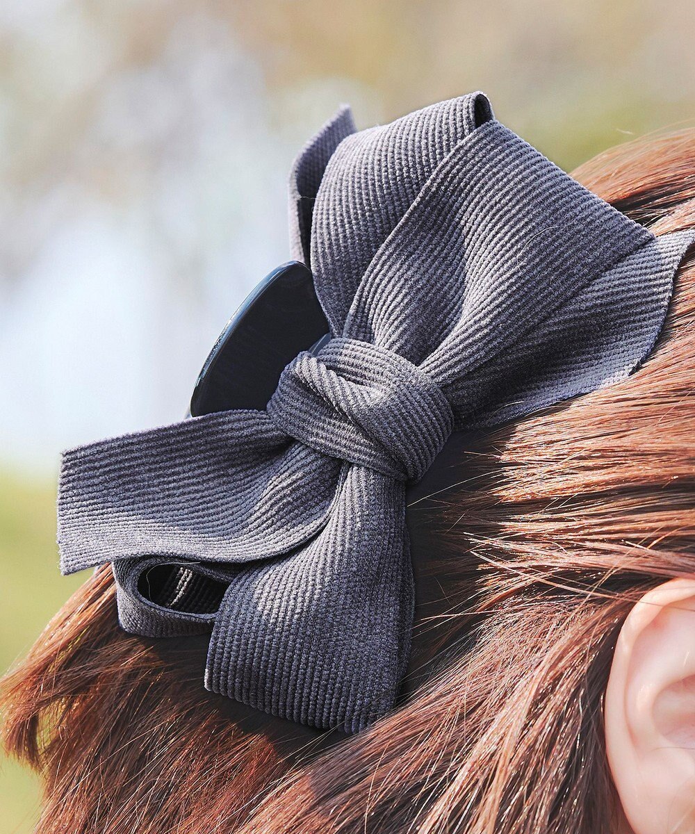 Tiaclasse コーデュロイリボンヘアクリップ 