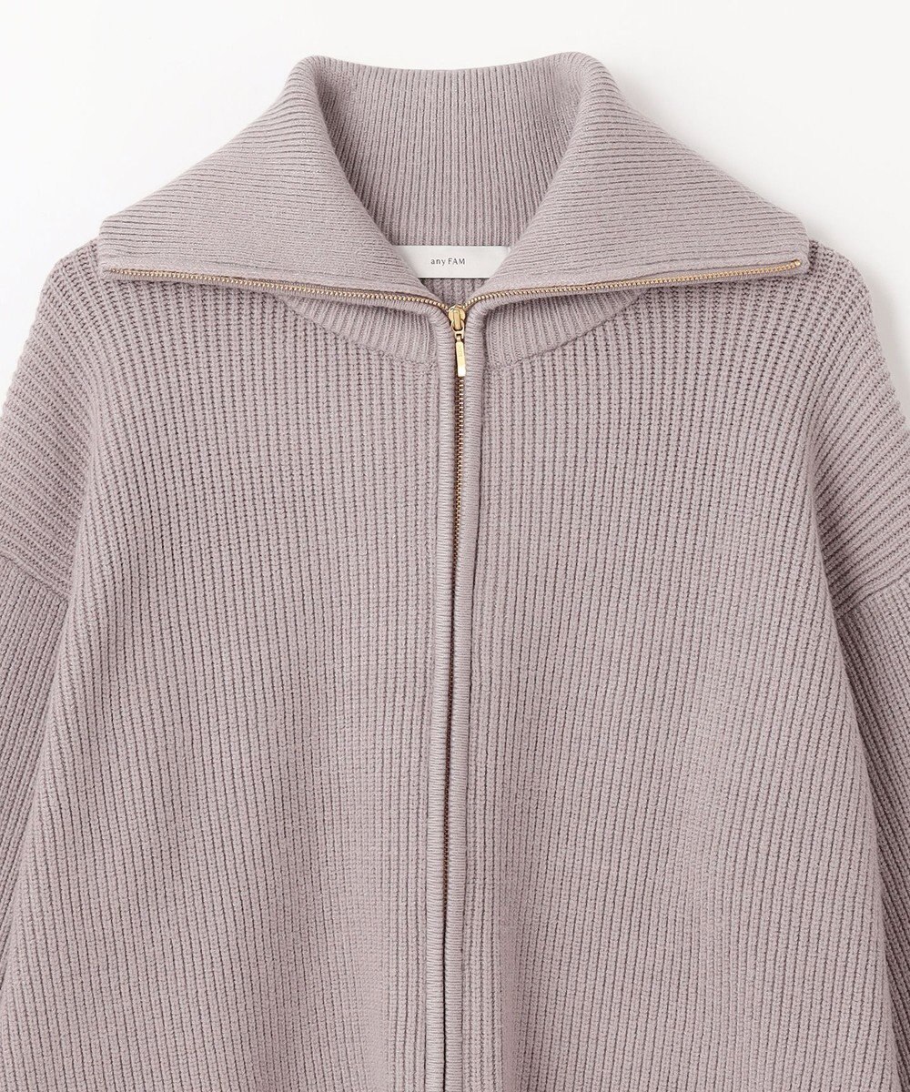 ANY L 【洗濯機可】ジップアップニットブルゾン 
