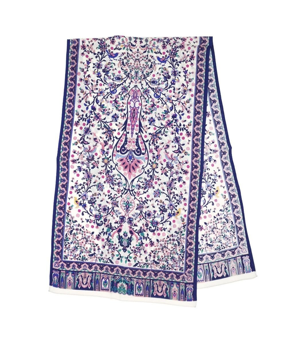 Marca ＜オシャレに防寒＞【Marcaオリジナル 】小鳥さらさペルシャウールロング シルクウール ロングスカーフ 