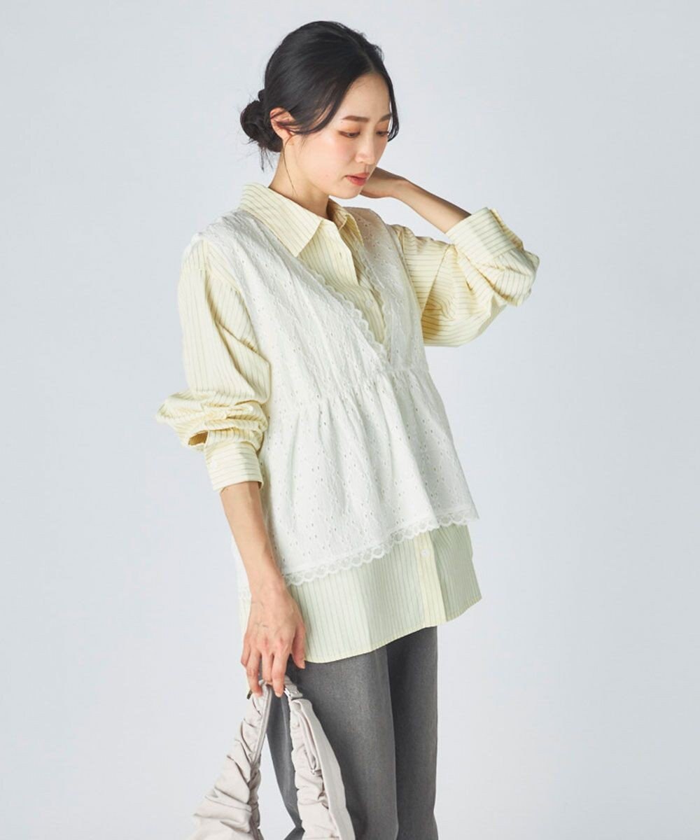 OP／FILA 【Ocean Pacific】Vネックレースビスチェ 