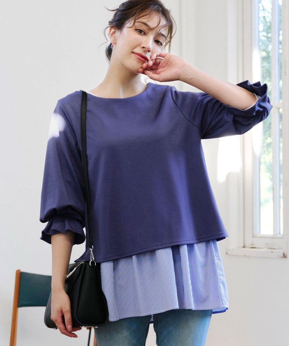 Tiaclasse 【安田美沙子さん着用・選べる裾】 レイヤードヘムカットソーTシャツ 