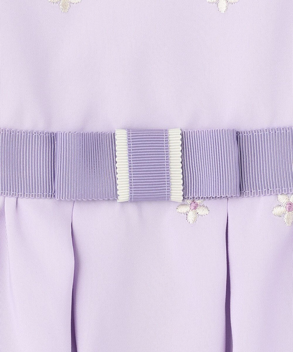 組曲 KIDS 【110-140cm】グログランアーチフラワー刺繍 ワンピース 