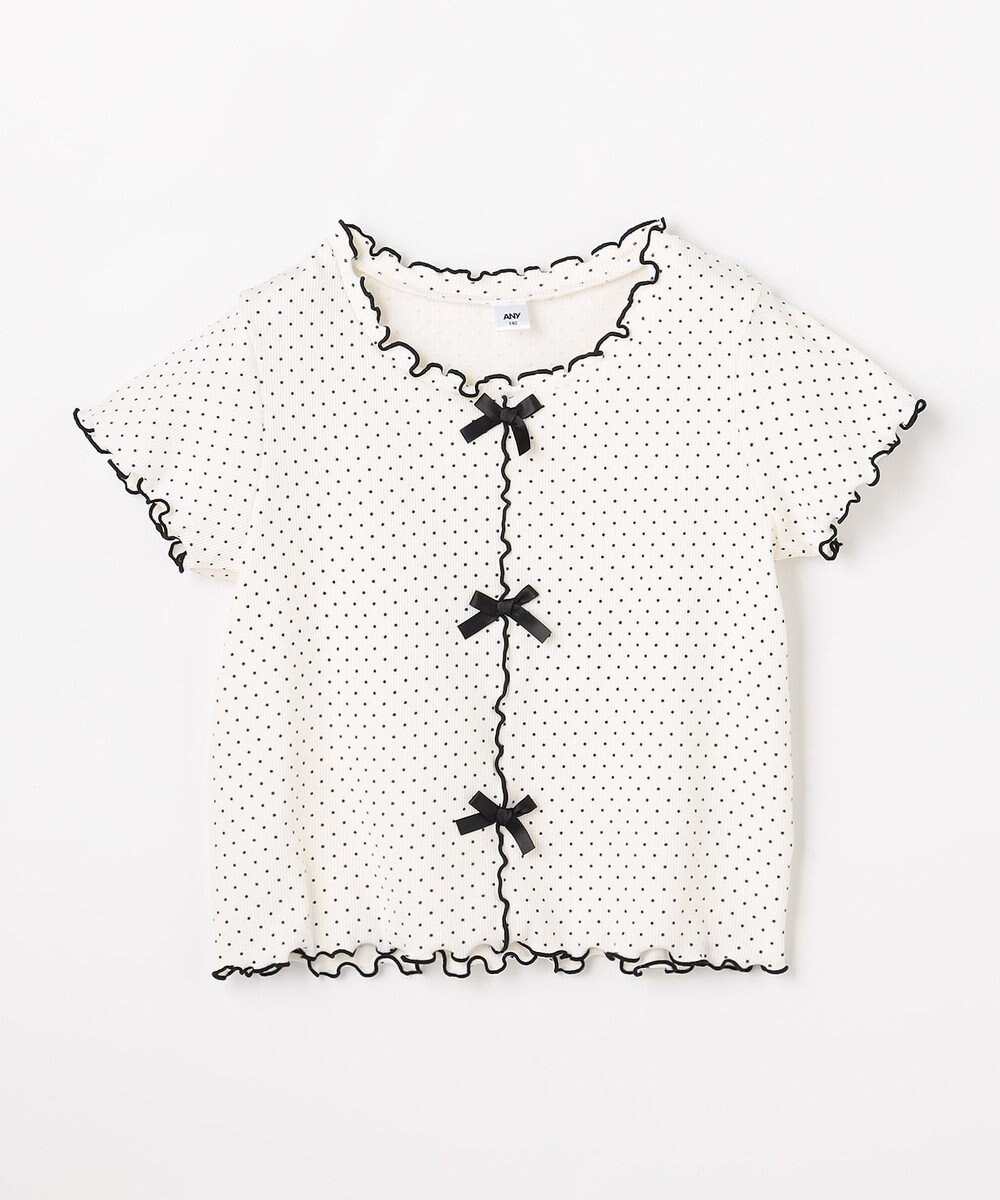 ANY KIDS 【一部店舗/WEB先行販売アイテム】ドット×リボン 半袖Tシャツ 