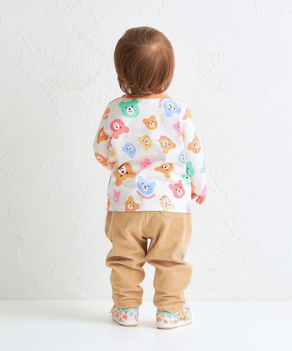 MIKI HOUSE HOT BISCUITS 【80-120cm】 カラフルビーンズ 総柄長袖Tシャツ 