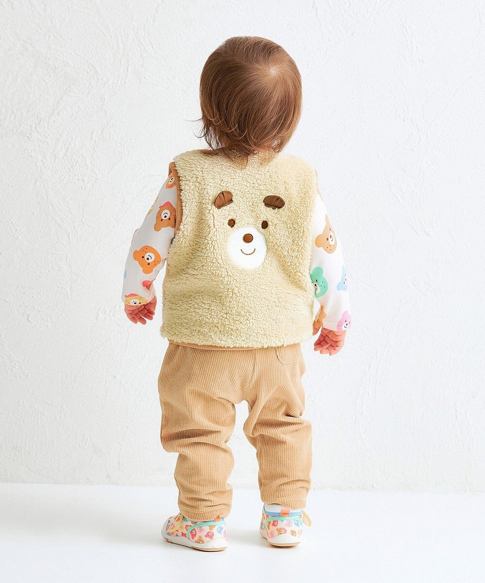 MIKI HOUSE HOT BISCUITS 【80-120cm】 カラフルビーンズ 総柄長袖Tシャツ 