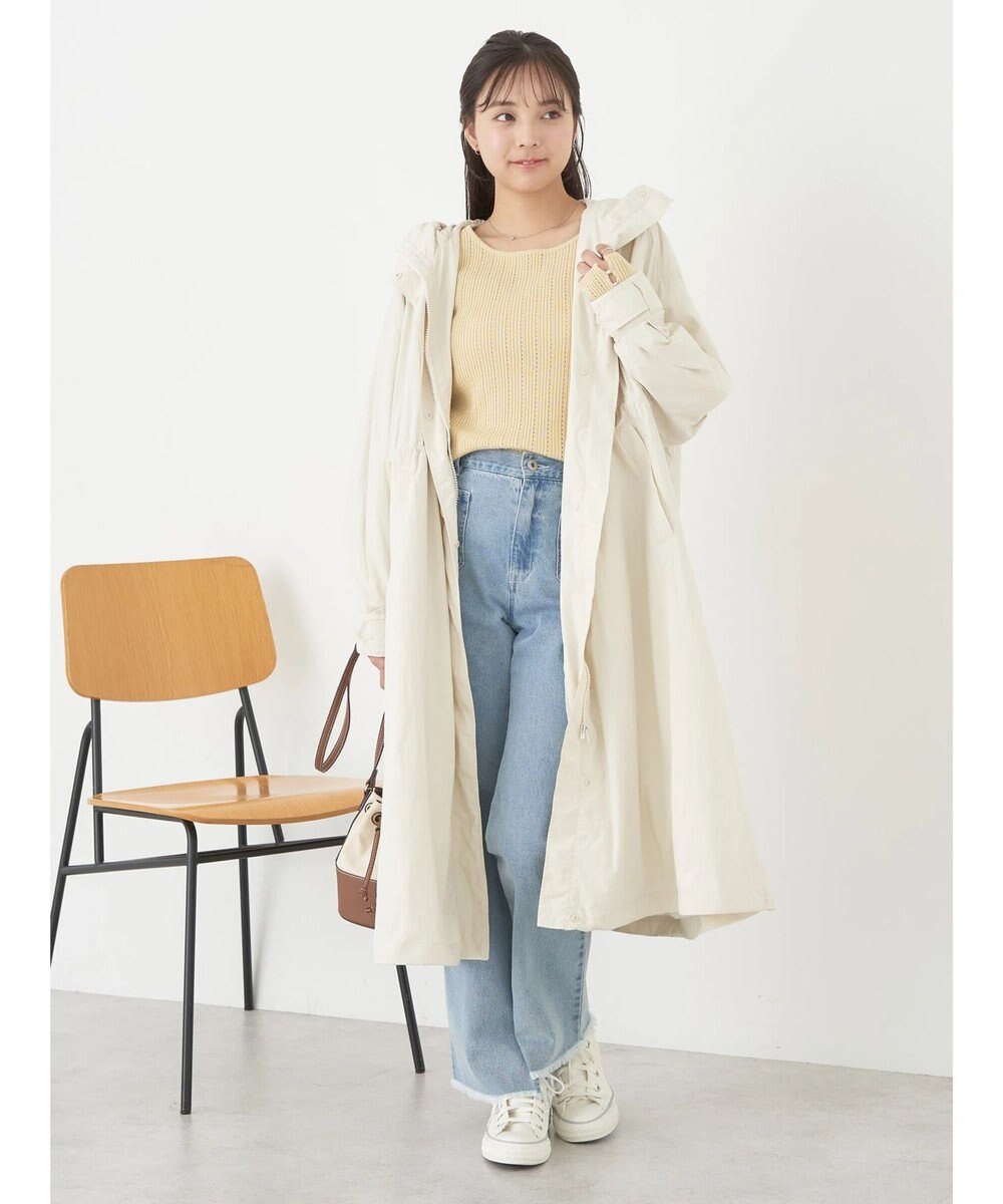 earth music&ecology テックフードロングコート 