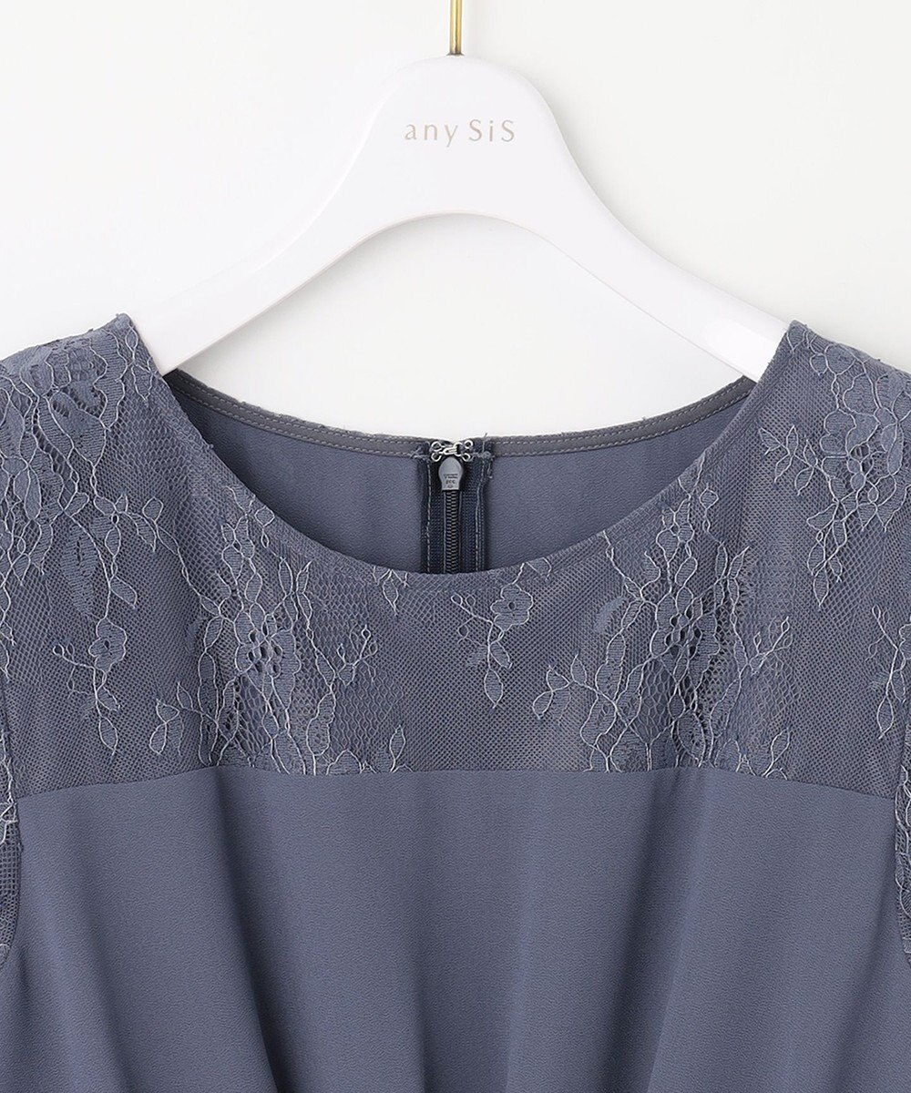 ANY SIS 【洗える】プリーツMIXレース ドレス 