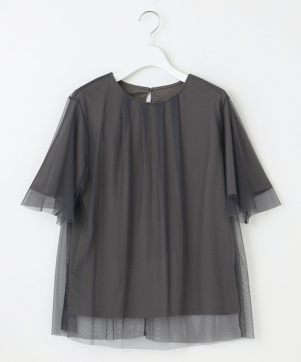 自由区 【洗える】シアーチュールプルオーバー カットソー 