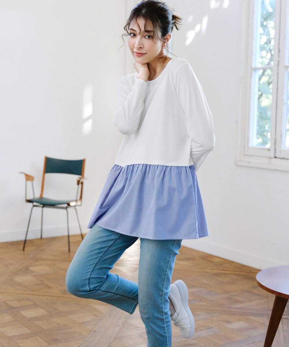 Tiaclasse 【安田美沙子さん着用・選べる裾】 レイヤードヘムカットソーTシャツ 