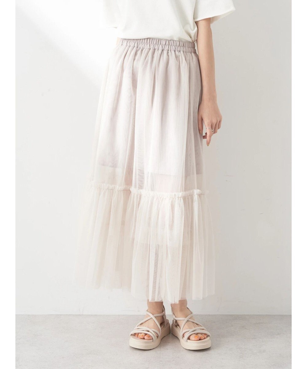 earth music&ecology ティアードチュールスカート 