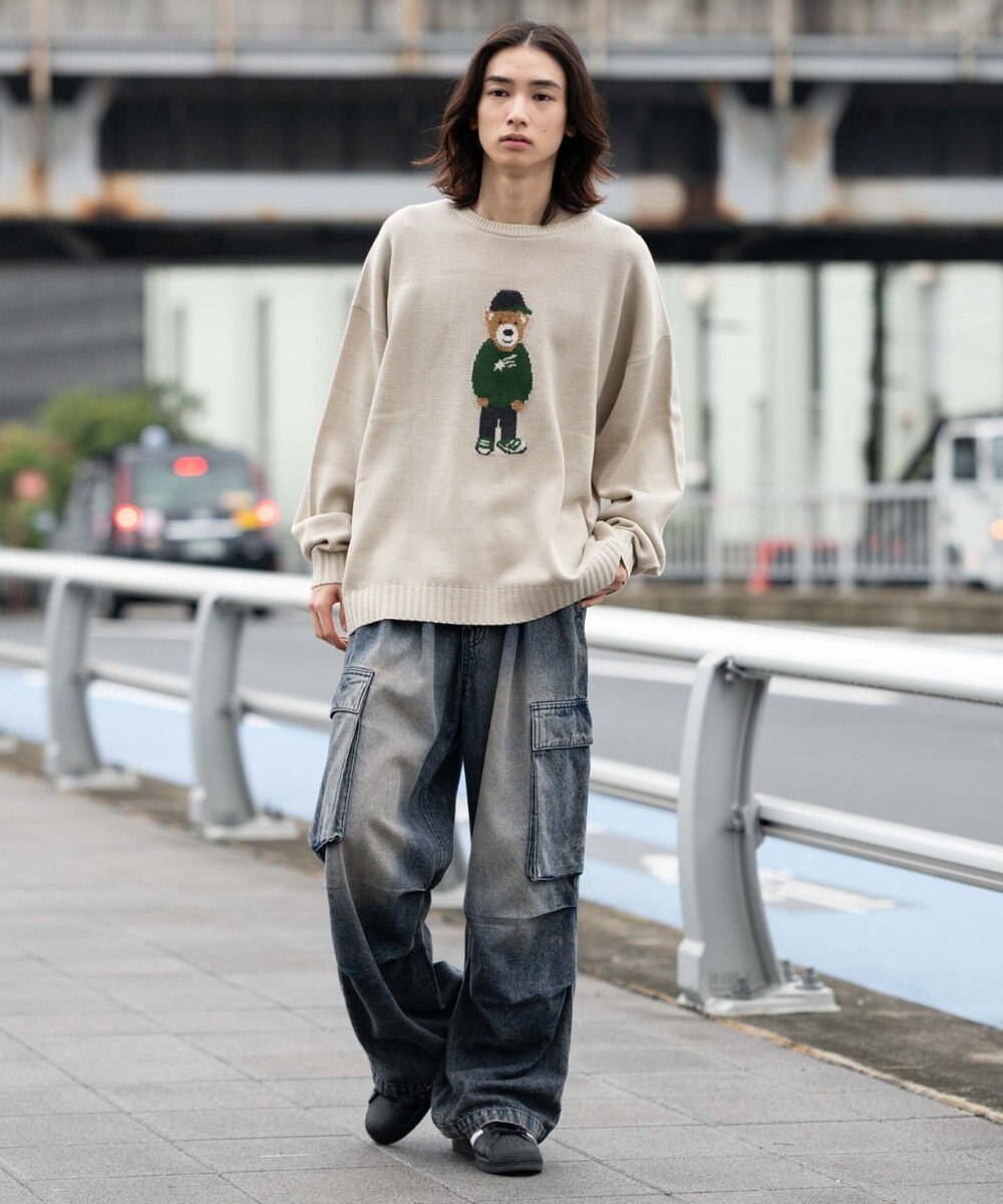 WEGO 【ユニセックス着用ITEM/MLサイズ展開】ジャガードアニマルプルオーバー 