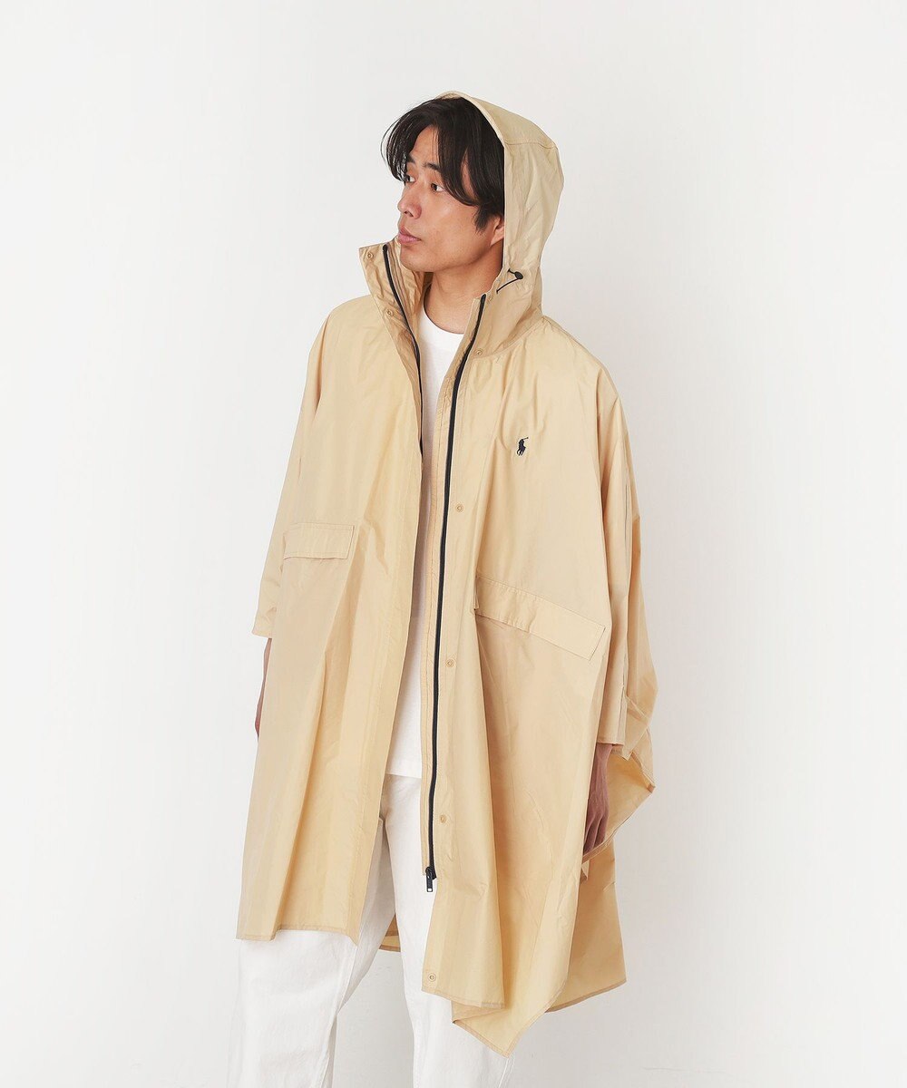 MOONBAT POLO RALPH LAUREN(ポロ ラルフローレン) ポロポニー ポケッタブル レインポンチョ レインコート 無地 フード 収納袋 ロゴ入 レディース 