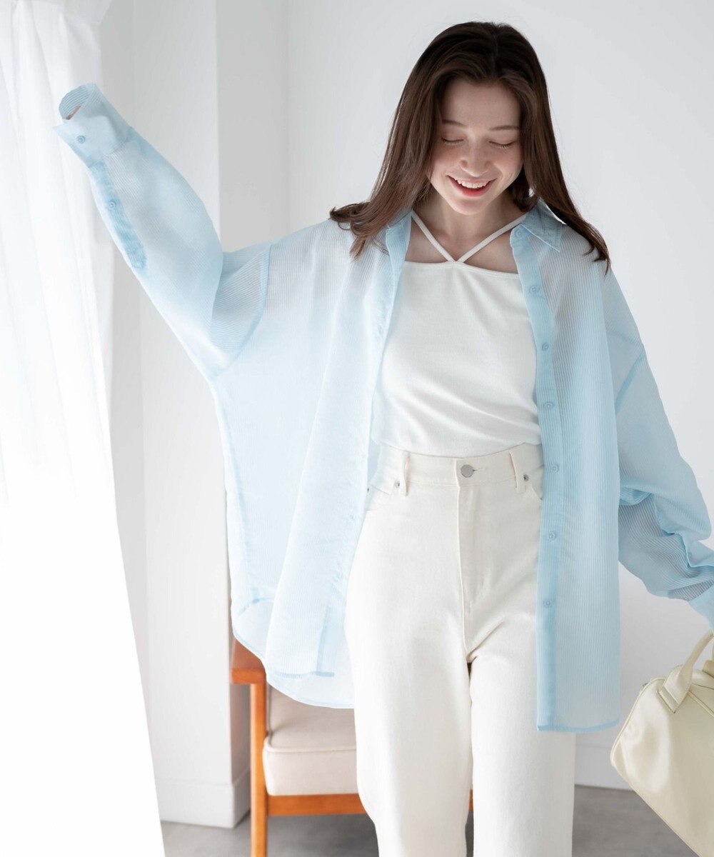 WEGO ボリュームスリーブシアーシャツ 