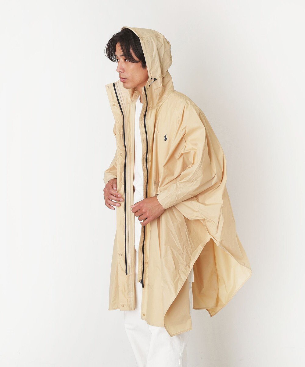 MOONBAT POLO RALPH LAUREN(ポロ ラルフローレン) ポロポニー ポケッタブル レインポンチョ レインコート 無地 フード 収納袋 ロゴ入 レディース 