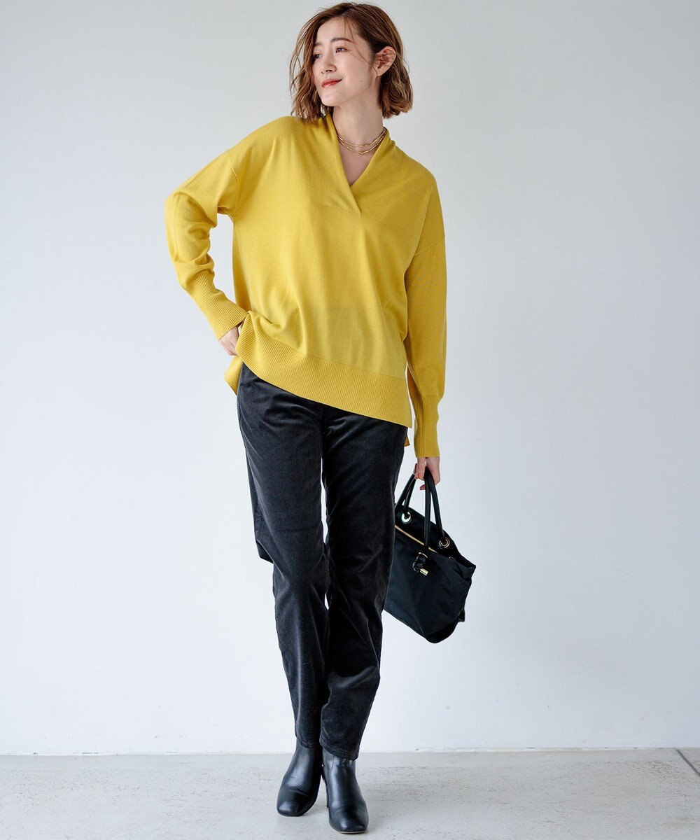 23区 S 【洗える】23区DENIM ベルベットストレッチ ボーイズ テーパードパンツ 