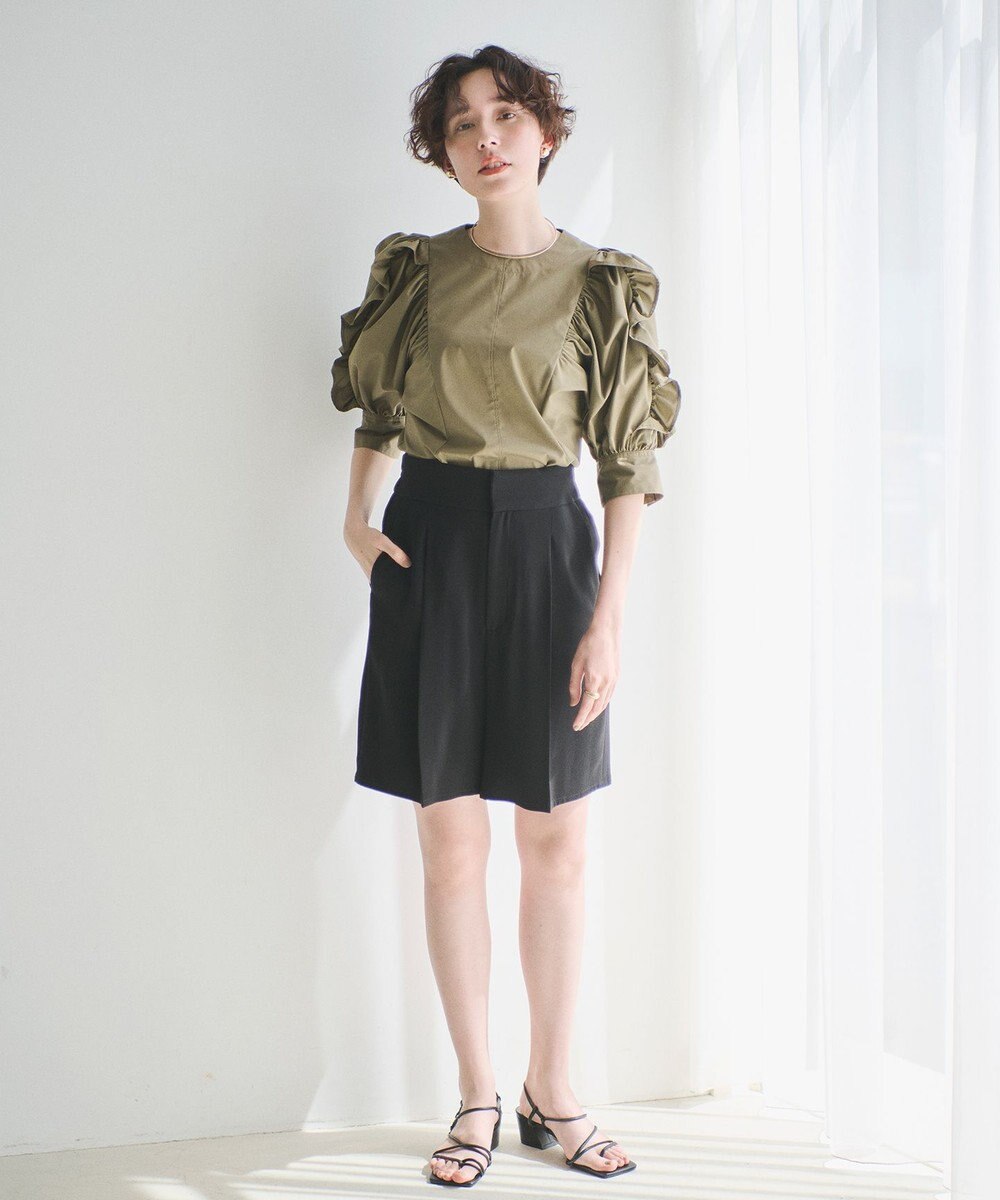 #Newans 【イージーケア】フリルスリーブブラウス 