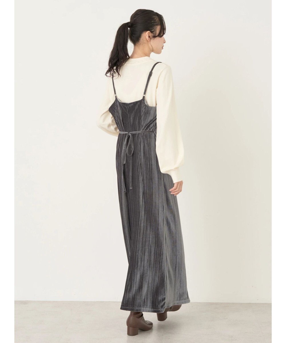 earth music&ecology ベロアプリーツキャミワンピース 